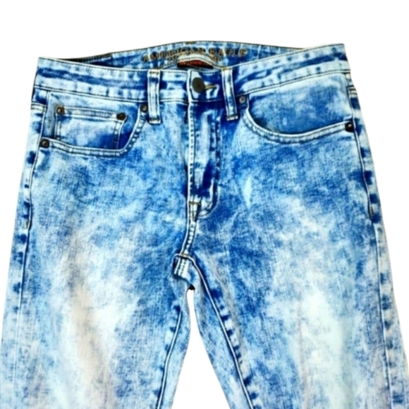 American Eagle~Men's 29/32~Blue Denim Distressed Slim Taper Jeans Extreme Flex. - Picture 10 of 14